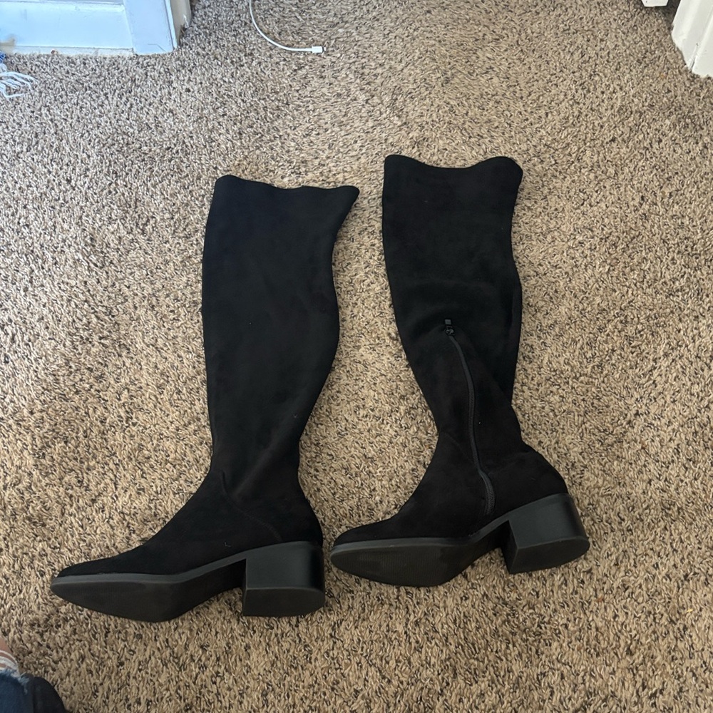 Steve Madden Black Over the Knee Aggie Boots Size 8 - Picture 3 of 7